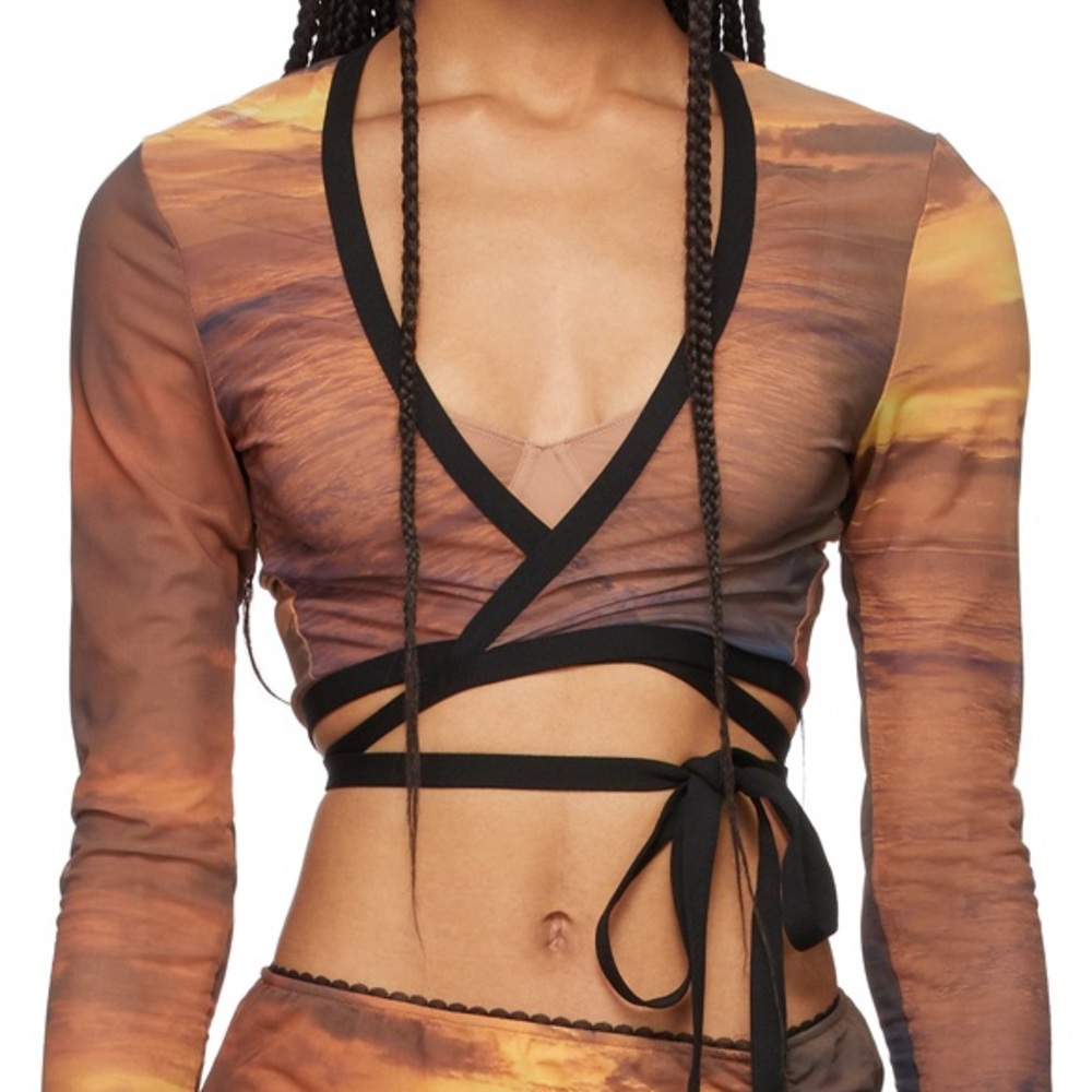 PRISCAVERA SUNSET CROP TOP WRAPAROUND